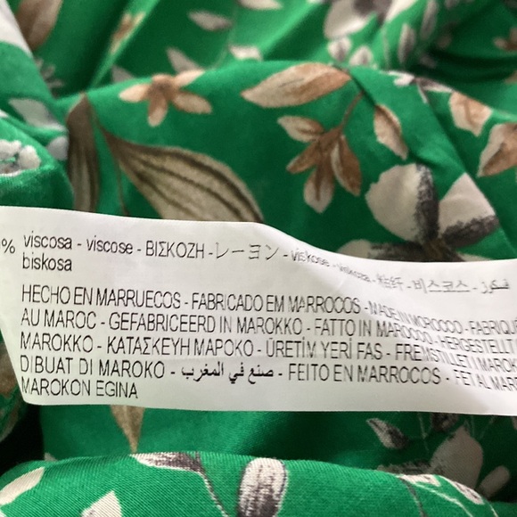 Zara Green Floral Tiered Maxi Dress - Picture 4 of 8